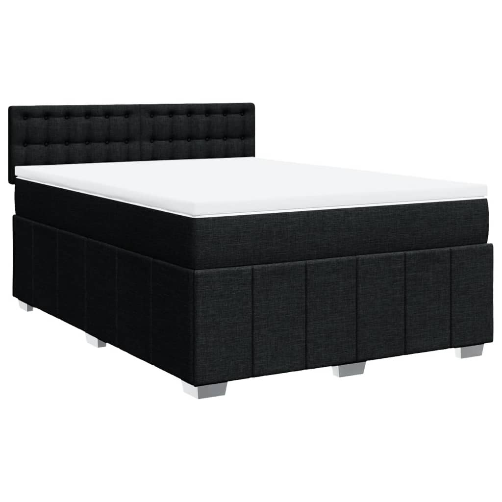 Giroletto a Molle con Materasso Nero 160x200 cm in Tessuto | homemem39