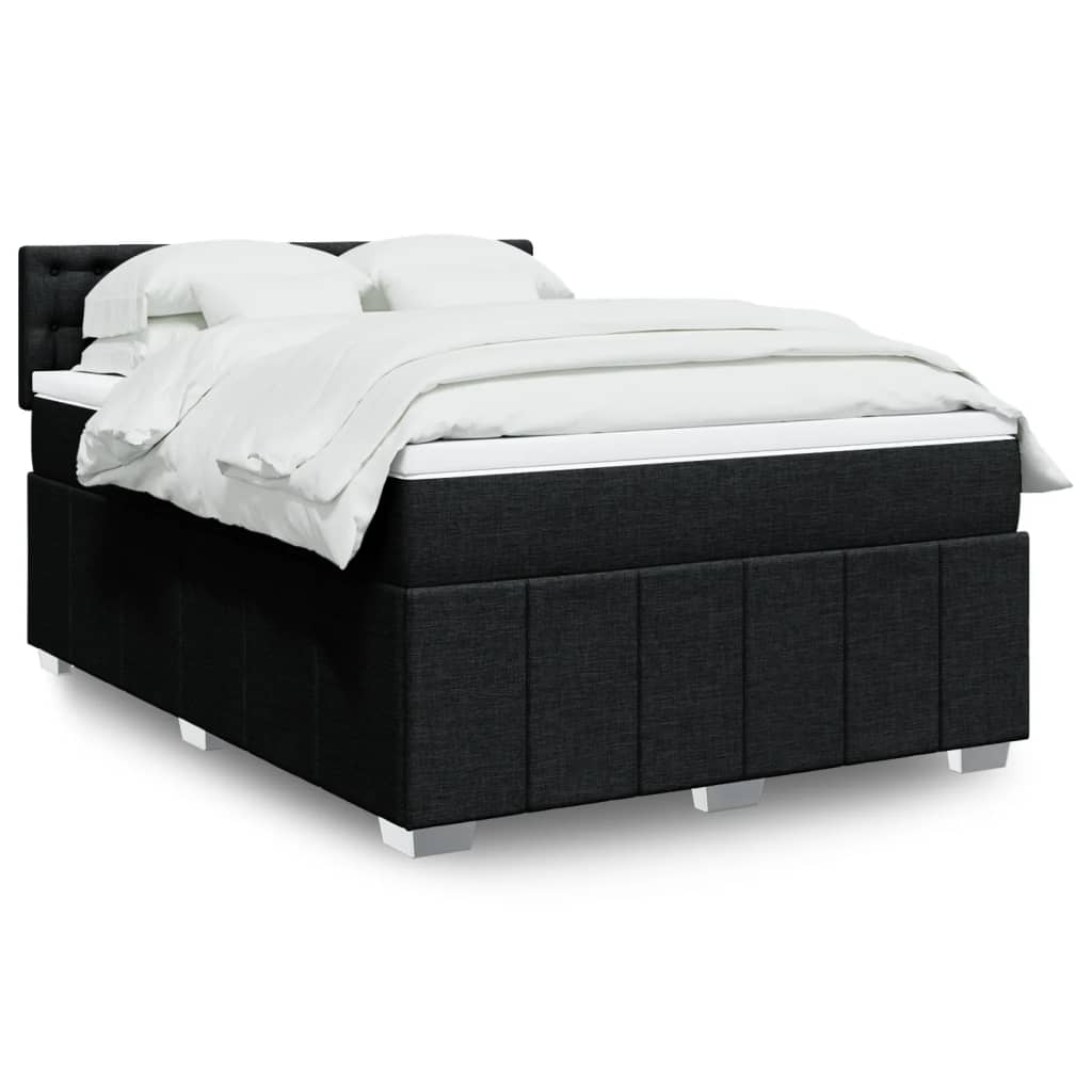 Giroletto a Molle con Materasso Nero 160x200 cm in Tessuto | homemem39