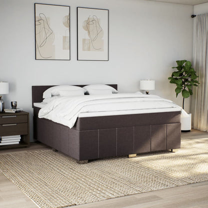 Giroletto a Molle con Materasso Marrone Scuro 180x200cm Tessuto | homemem39