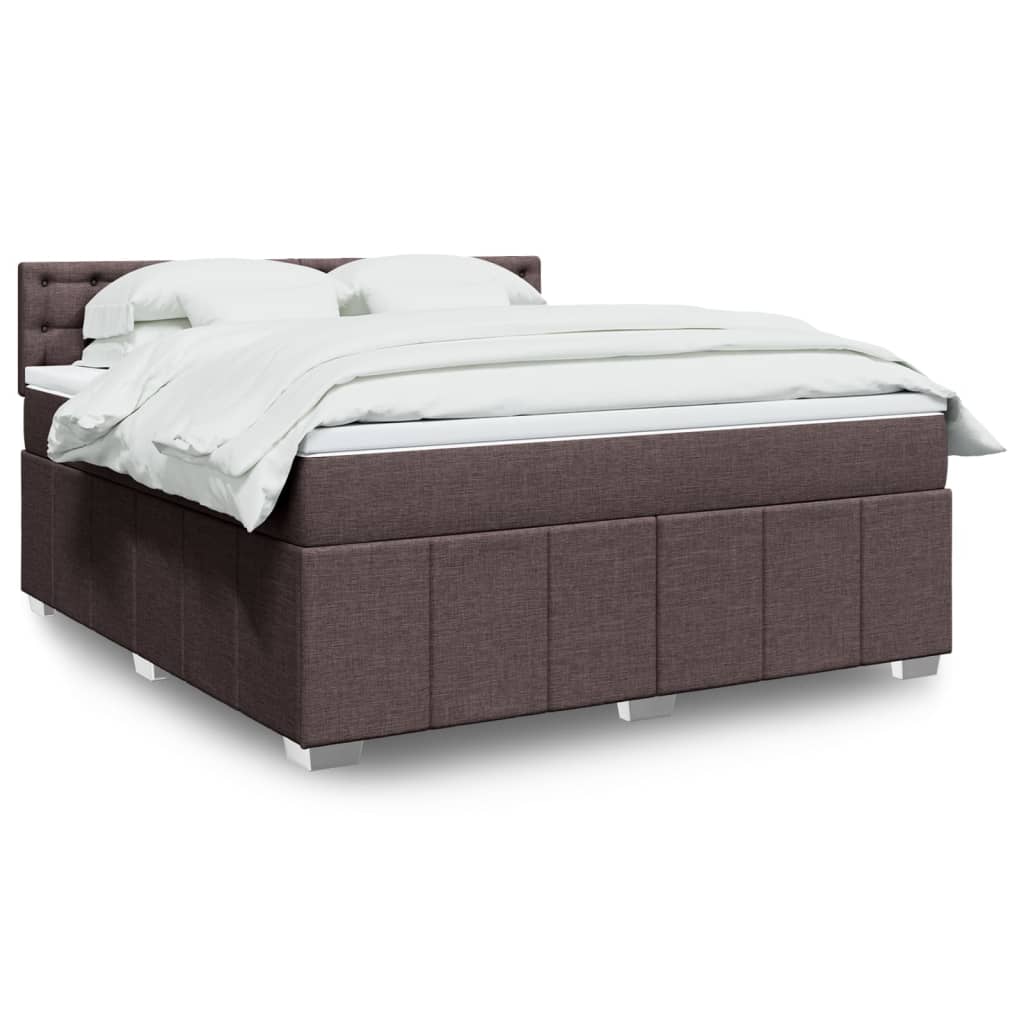 Giroletto a Molle con Materasso Marrone Scuro 180x200cm Tessuto | homemem39