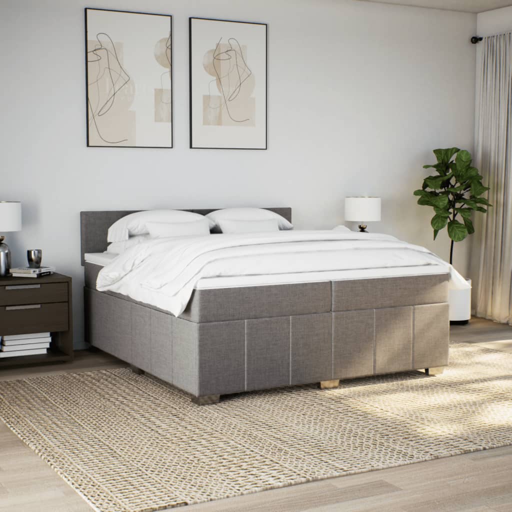 Giroletto a Molle con Materasso Tortora 200x200 cm in Tessuto | homemem39