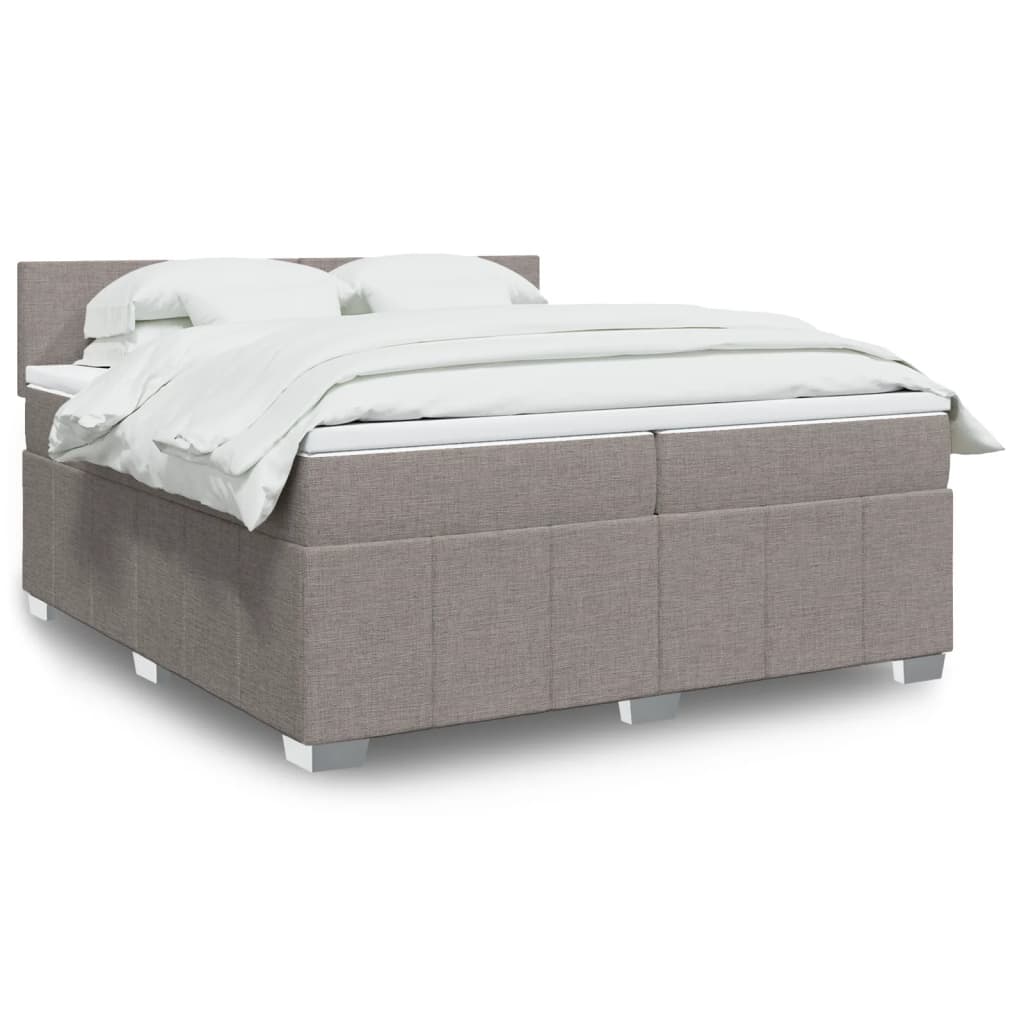 Giroletto a Molle con Materasso Tortora 200x200 cm in Tessuto | homemem39