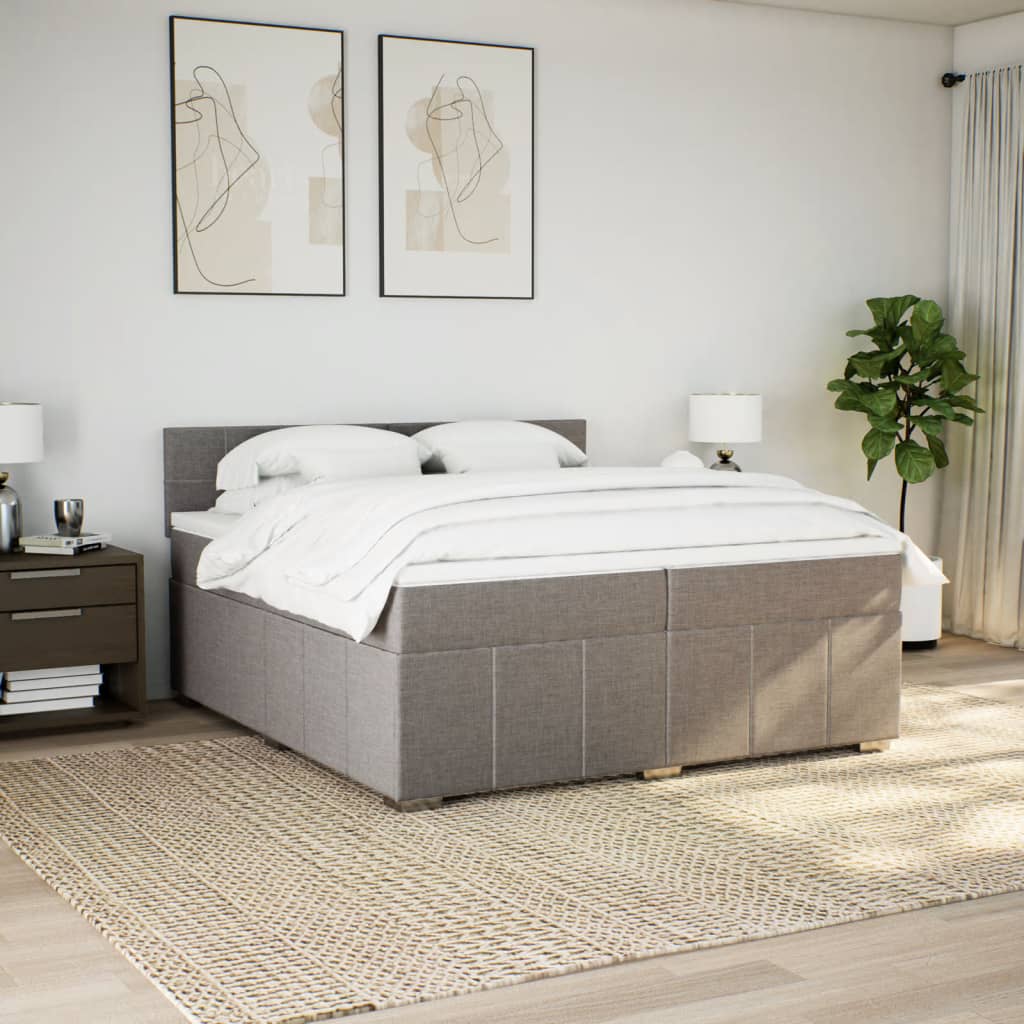 Giroletto a Molle con Materasso Tortora 200x200 cm in Tessuto | homemem39