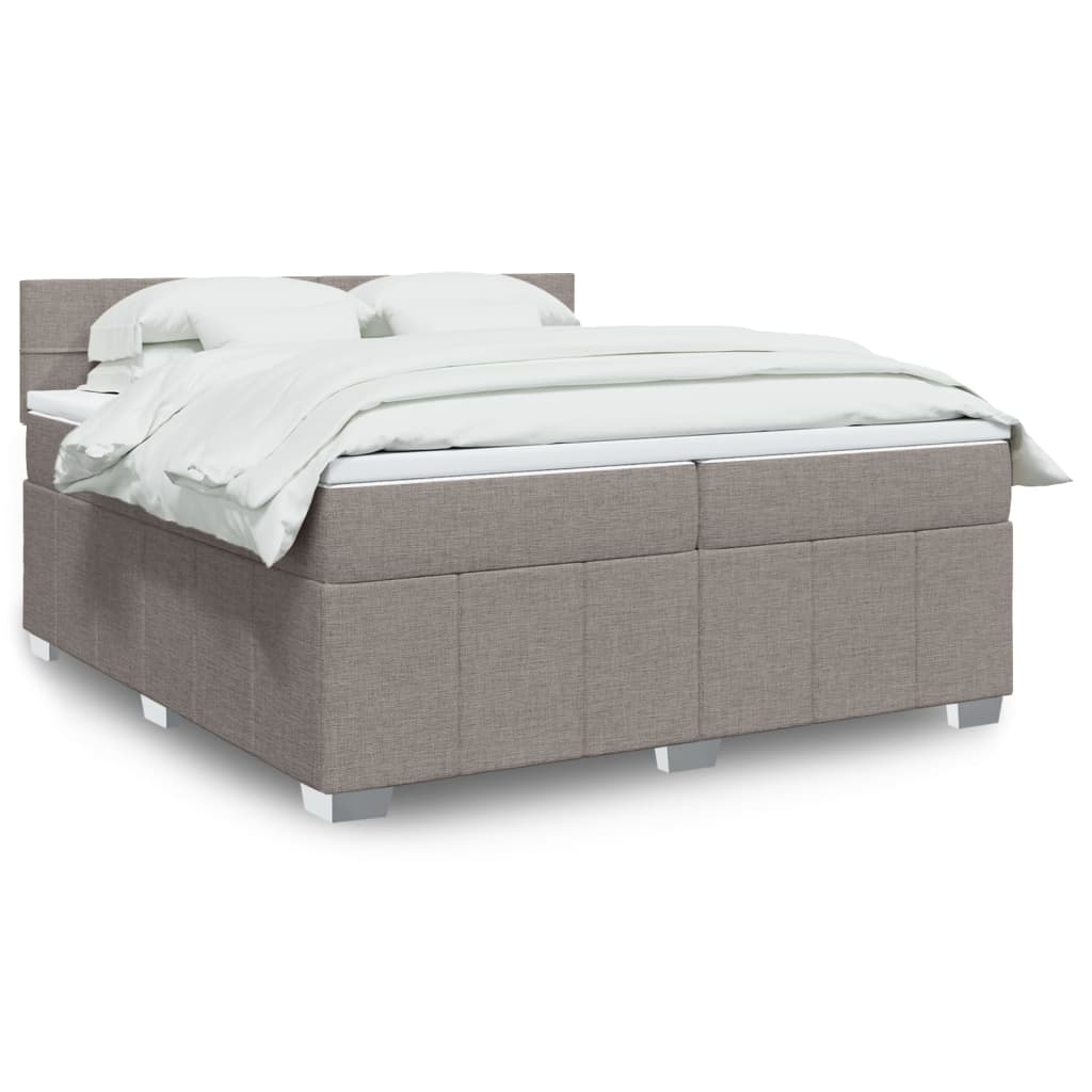 Giroletto a Molle con Materasso Tortora 200x200 cm in Tessuto | homemem39