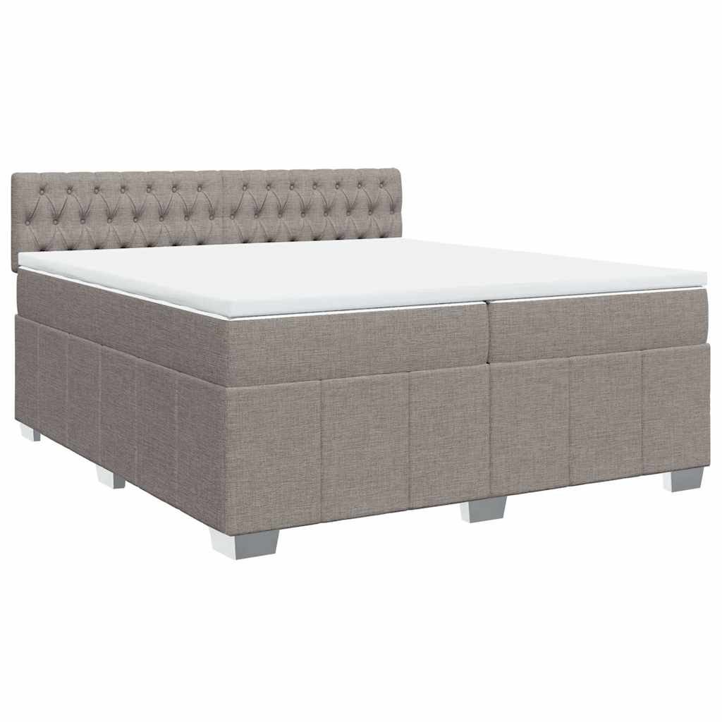 Giroletto a Molle con Materasso Tortora 200x200 cm in Tessuto