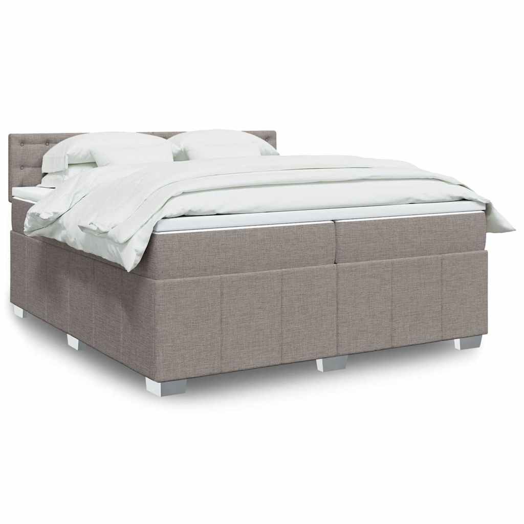 Giroletto a Molle con Materasso Tortora 200x200 cm in Tessuto | homemem39