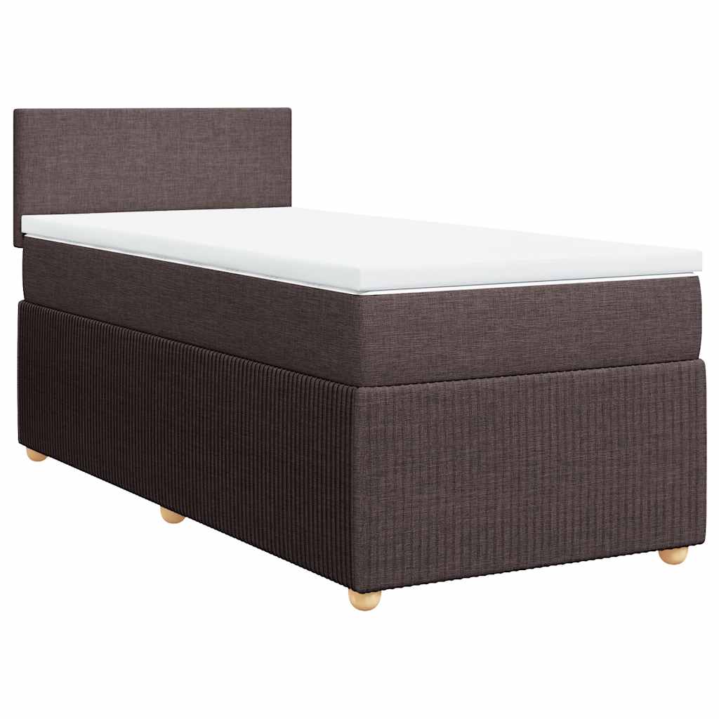 Giroletto a Molle con Materasso Marrone Scuro 80x200 cm Tessuto | homemem39