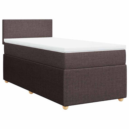 Giroletto a Molle con Materasso Marrone Scuro 80x200 cm Tessuto | homemem39