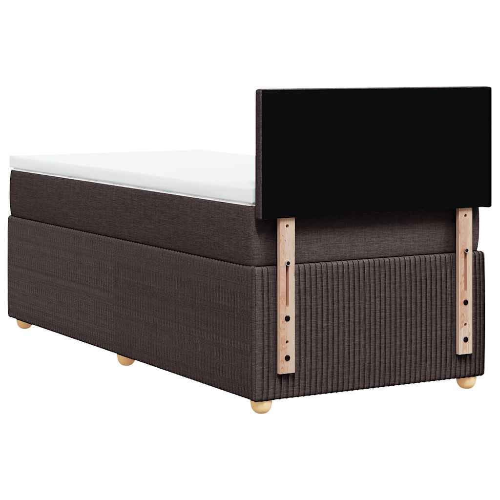 Giroletto a Molle con Materasso Marrone Scuro 80x200 cm Tessuto | homemem39