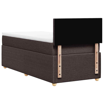 Giroletto a Molle con Materasso Marrone Scuro 80x200 cm Tessuto | homemem39