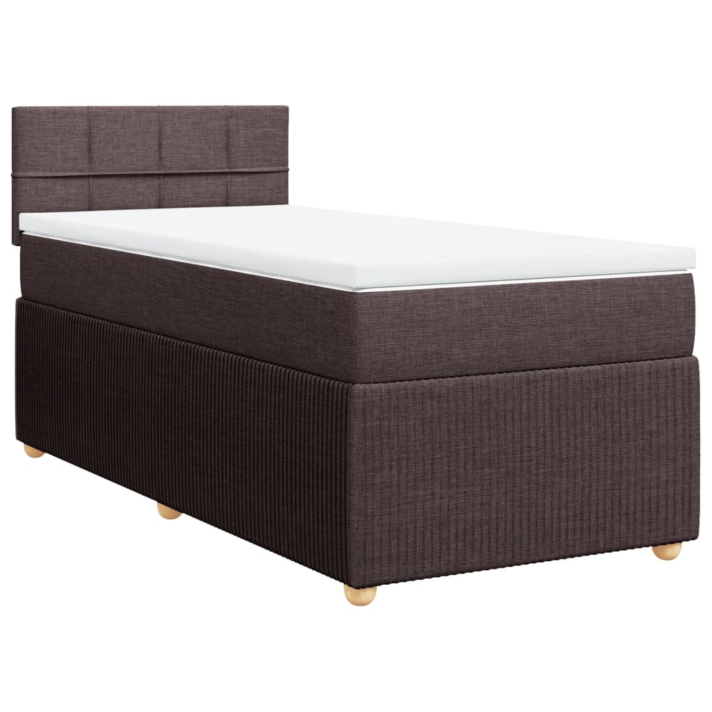 Giroletto a Molle con Materasso Marrone Scuro 80x200 cm Tessuto | homemem39