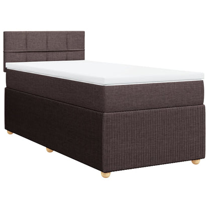 Giroletto a Molle con Materasso Marrone Scuro 80x200 cm Tessuto | homemem39