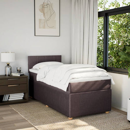 Giroletto a Molle con Materasso Marrone Scuro 80x200 cm Tessuto | homemem39