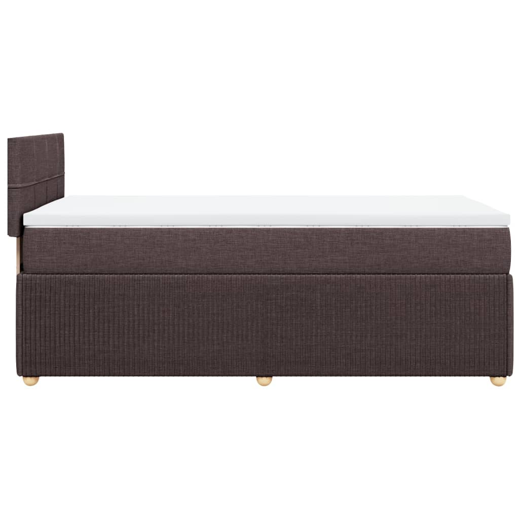 Giroletto a Molle con Materasso Marrone Scuro 80x200 cm Tessuto | homemem39