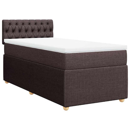 Giroletto a Molle con Materasso Marrone Scuro 80x200 cm Tessuto | homemem39