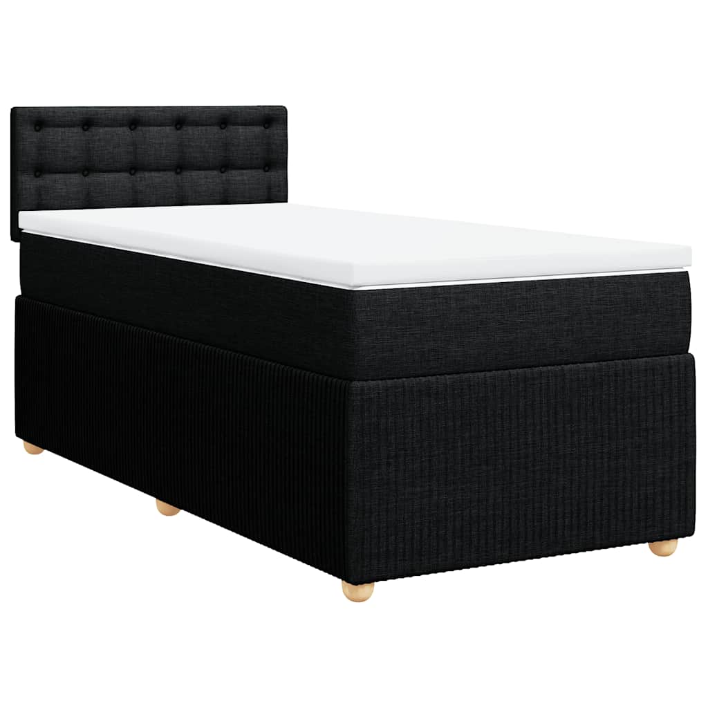 Giroletto a Molle con Materasso Nero 80x200 cm inTessuto