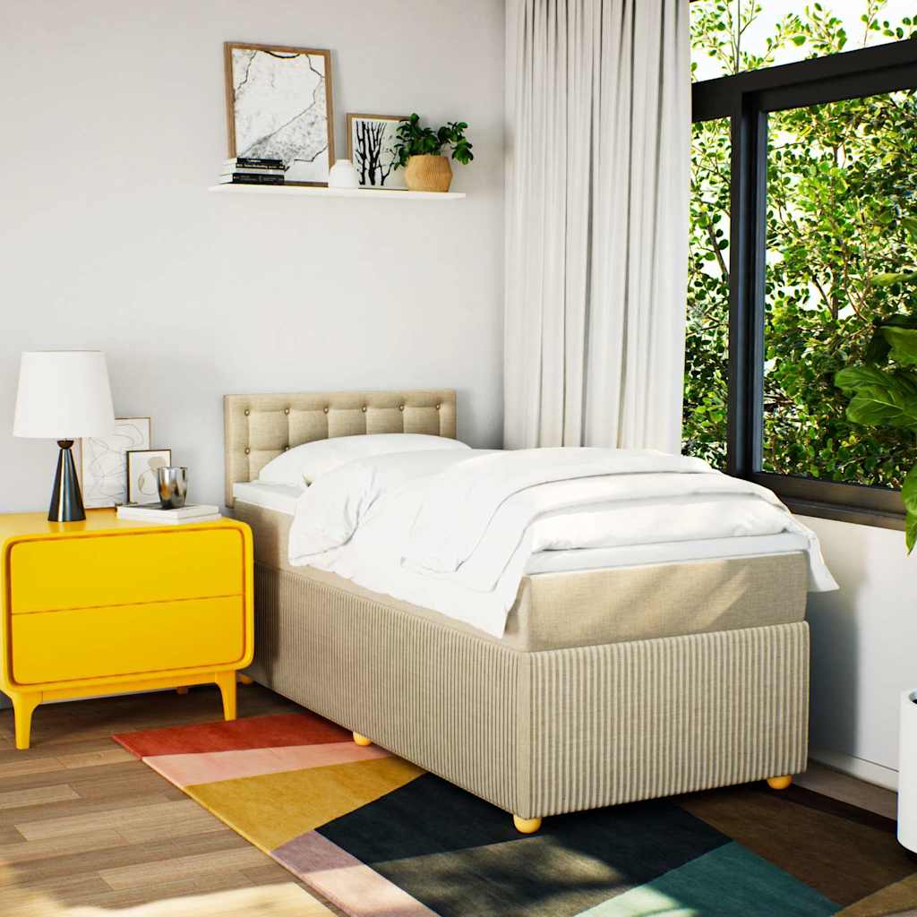 Giroletto a Molle con Materasso Crema 80x200 cm inTessuto - homemem39