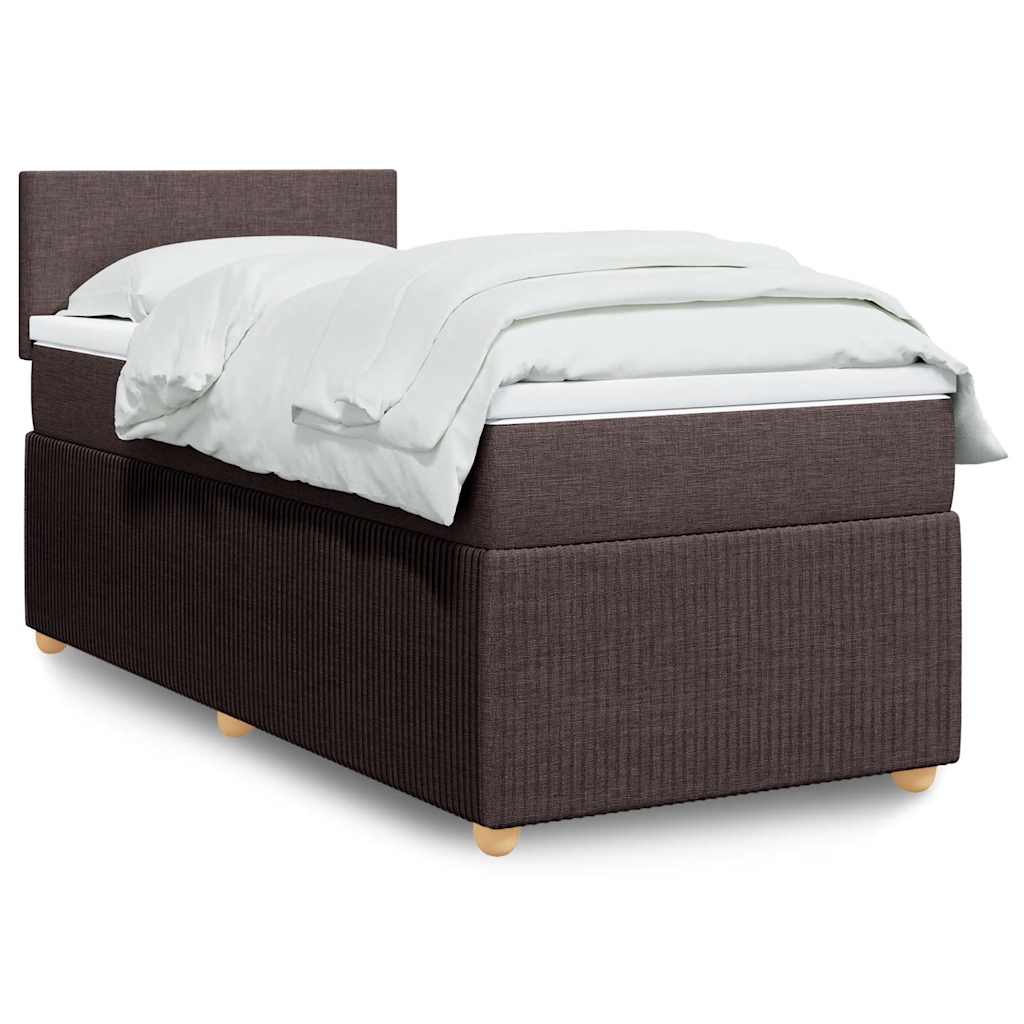 Giroletto a Molle con Materasso Marrone Scuro 90x190cm Tessuto | homemem39