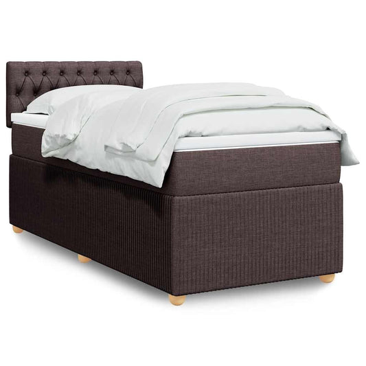 Giroletto a Molle con Materasso Marrone Scuro 90x190cm Tessuto | homemem39