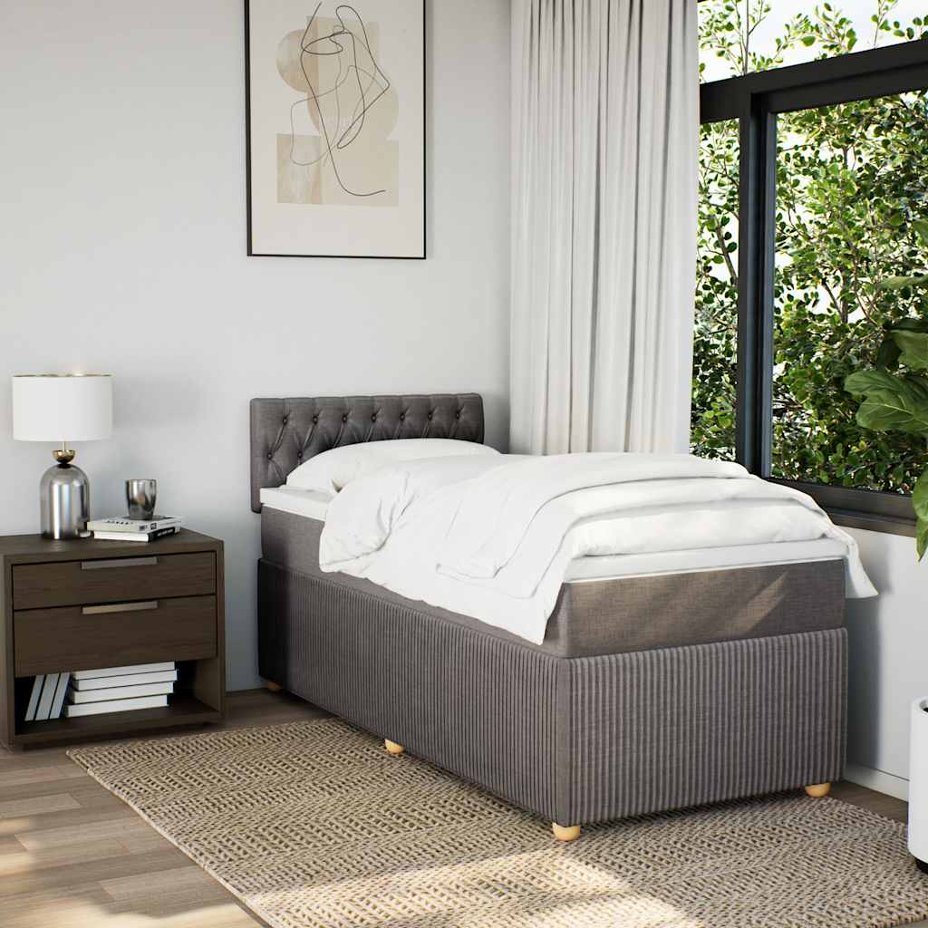 Giroletto a Molle con Materasso Tortora 90x190 cm in Tessuto | homemem39