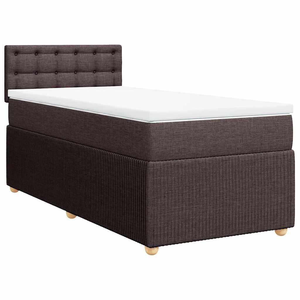Giroletto a Molle con Materasso Marrone Scuro 90x190cm Tessuto | homemem39