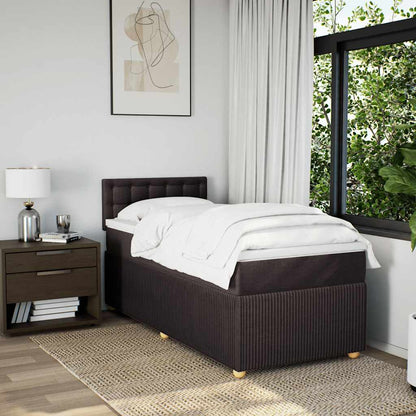 Giroletto a Molle con Materasso Marrone Scuro 90x190cm Tessuto | homemem39