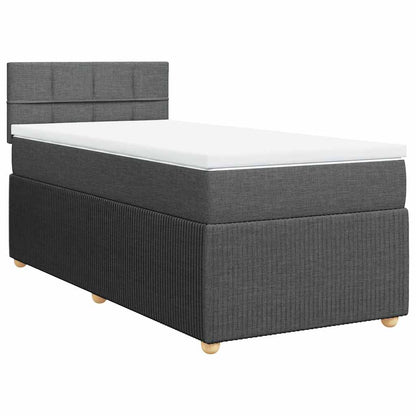 Giroletto a Molle con Materasso Grigio Scuro 90x200 cm Tessuto | homemem39