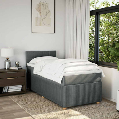 Giroletto a Molle con Materasso Grigio Scuro 90x200 cm Tessuto | homemem39