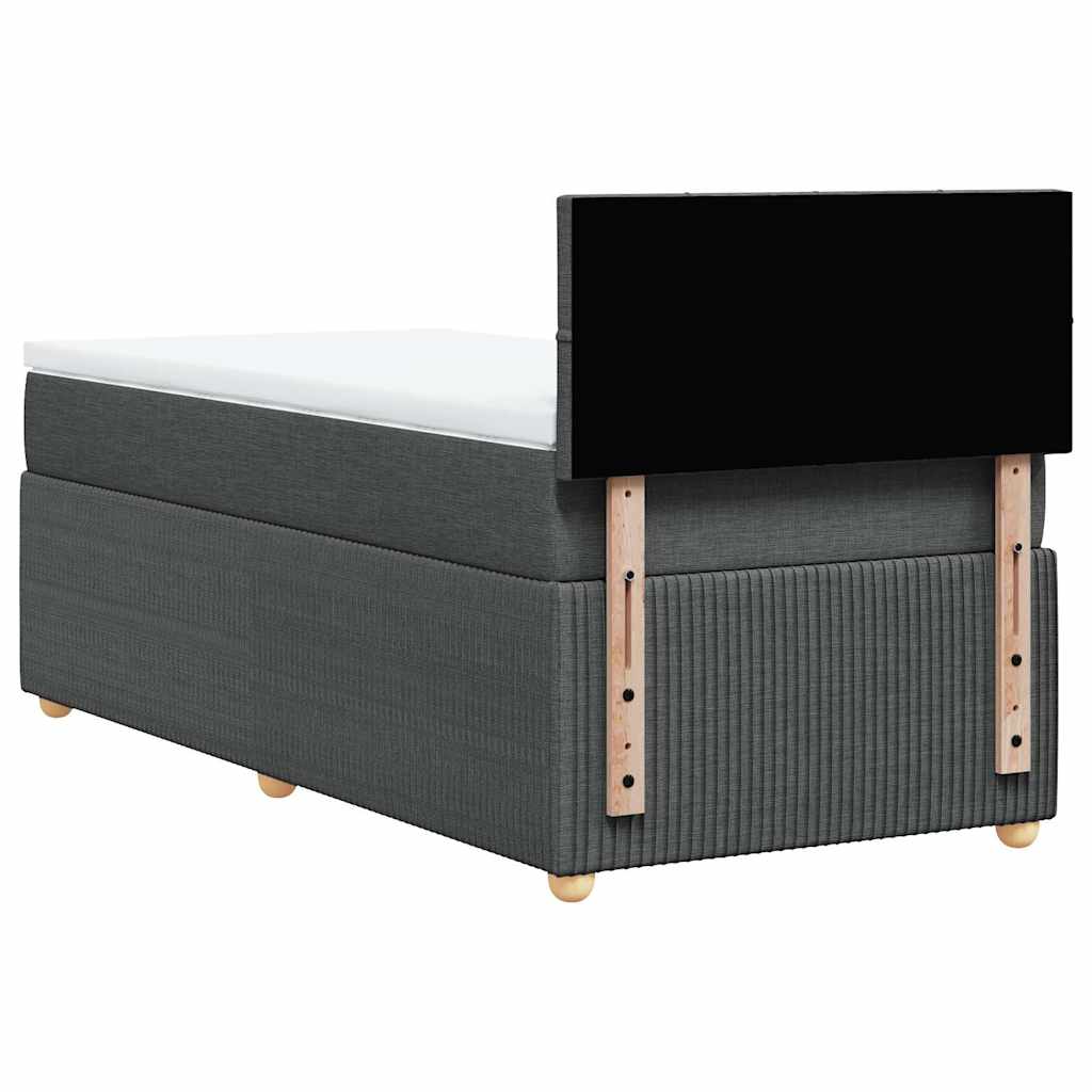 Giroletto a Molle con Materasso Grigio Scuro 90x200 cm Tessuto | homemem39