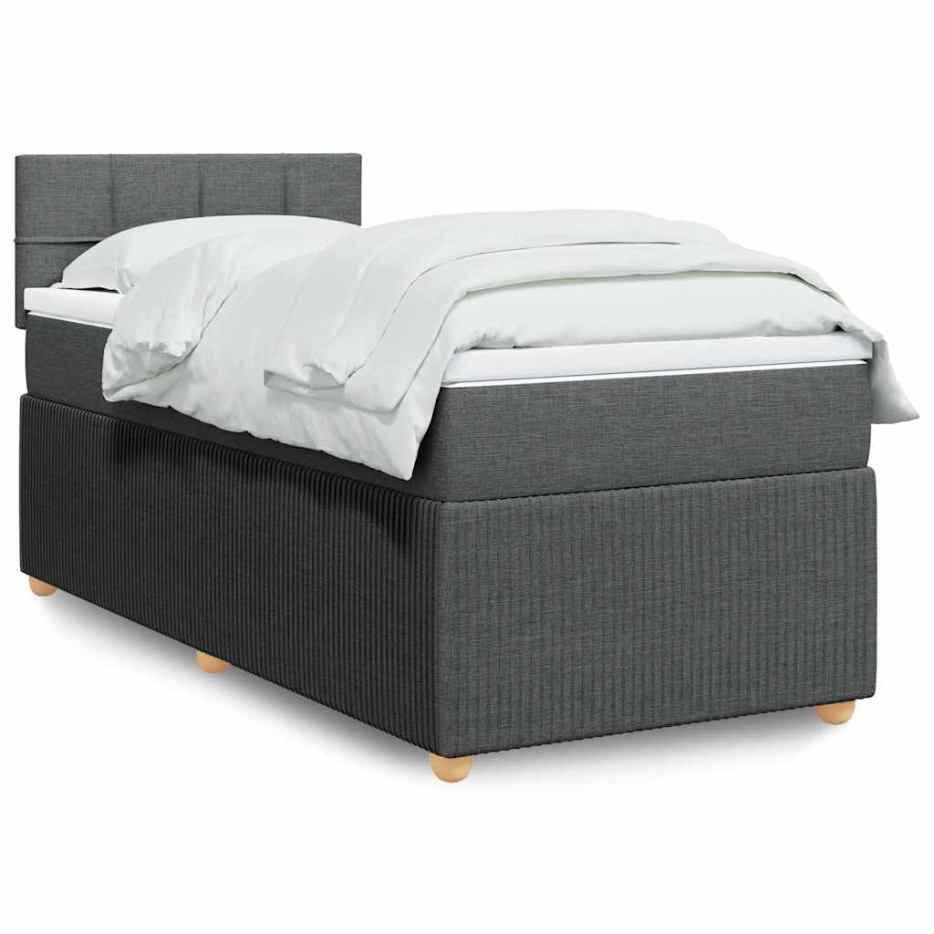 Giroletto a Molle con Materasso Grigio Scuro 90x200 cm Tessuto | homemem39