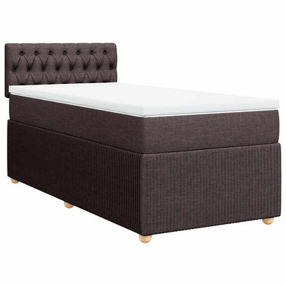 Giroletto a Molle con Materasso Marrone Scuro 90x200 cm Tessuto | homemem39