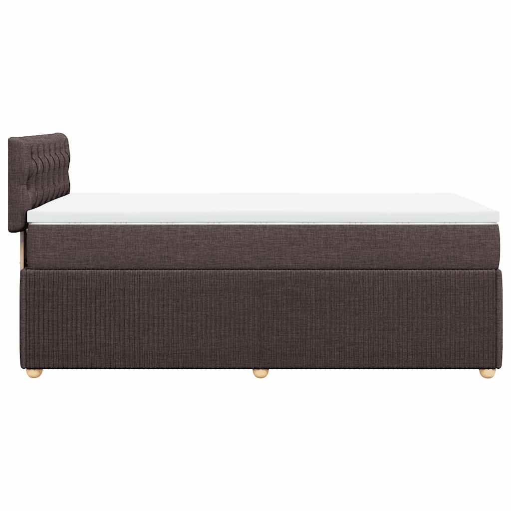 Giroletto a Molle con Materasso Marrone Scuro 90x200 cm Tessuto | homemem39