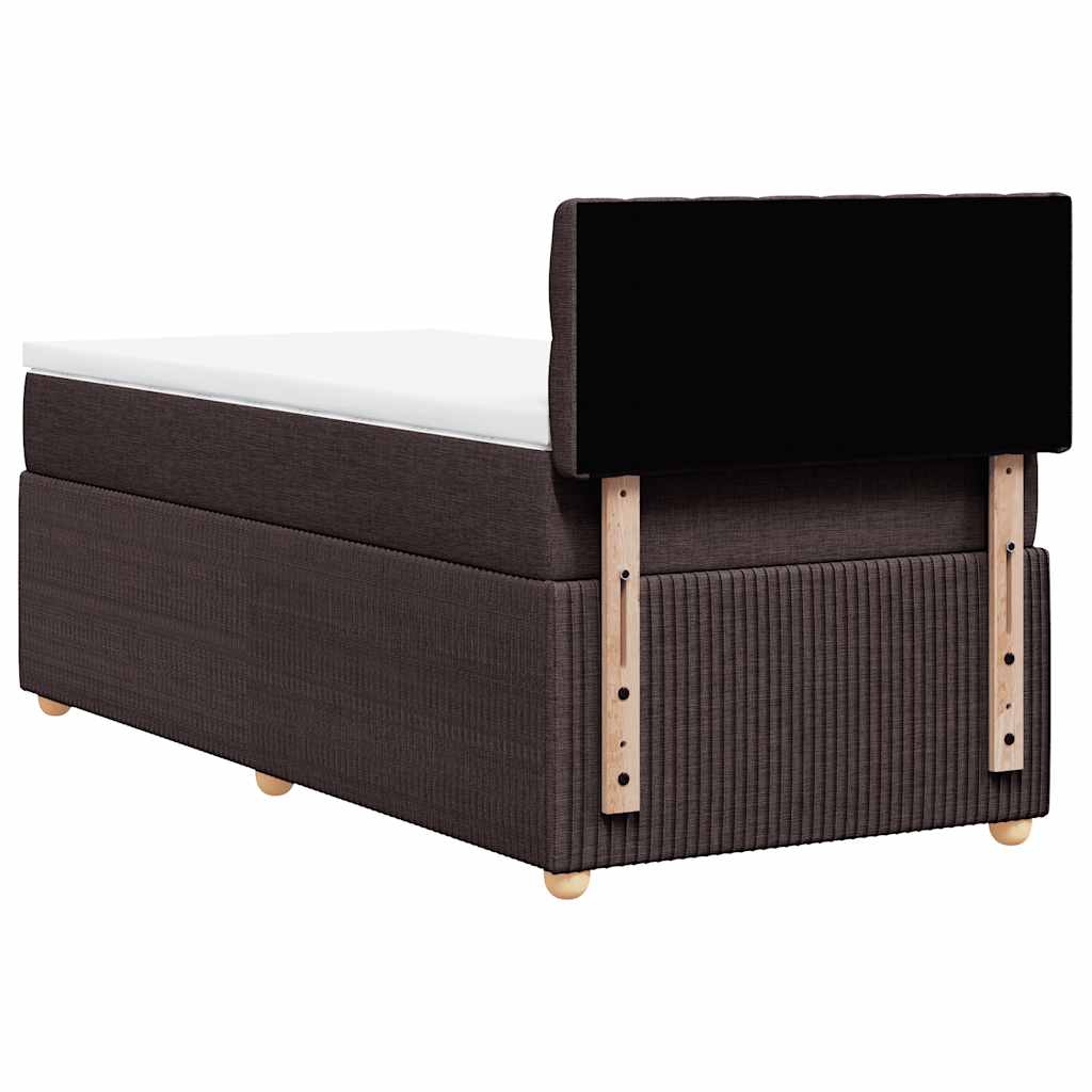 Giroletto a Molle con Materasso Marrone Scuro 90x200 cm Tessuto | homemem39