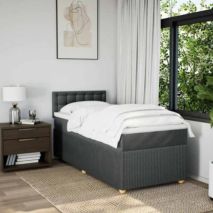 Giroletto a Molle con Materasso Grigio Scuro 90x200 cm Tessuto | homemem39