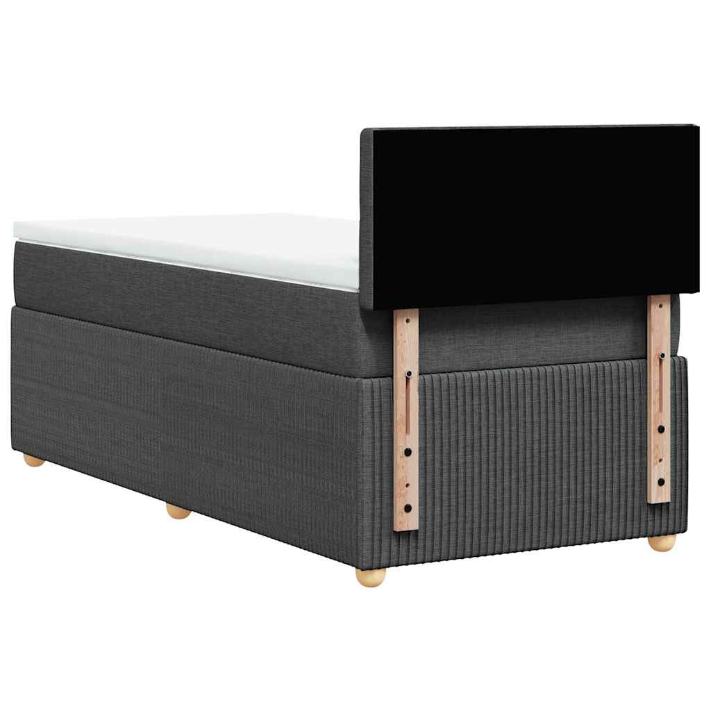 Giroletto a Molle con Materasso Grigio Scuro 90x200 cm Tessuto | homemem39