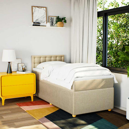 Giroletto a Molle con Materasso Crema 90x200 cm inTessuto - homemem39