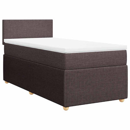 Giroletto a Molle con Materasso Marrone Scuro 100x200cm Tessuto | homemem39