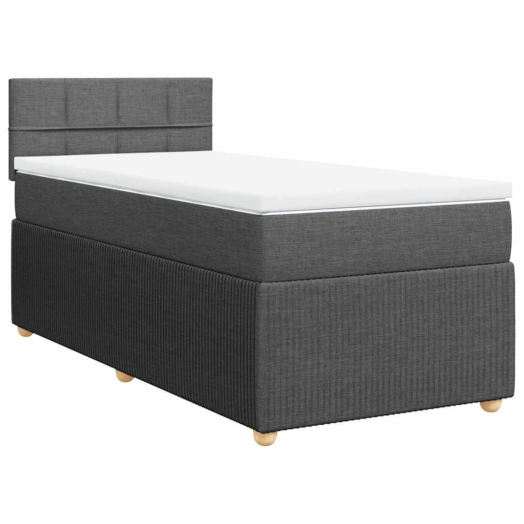 Giroletto a Molle con Materasso Grigio Scuro 100x200 cm Tessuto | homemem39