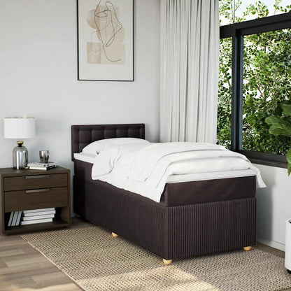 Giroletto a Molle con Materasso Marrone Scuro 100x200cm Tessuto | homemem39