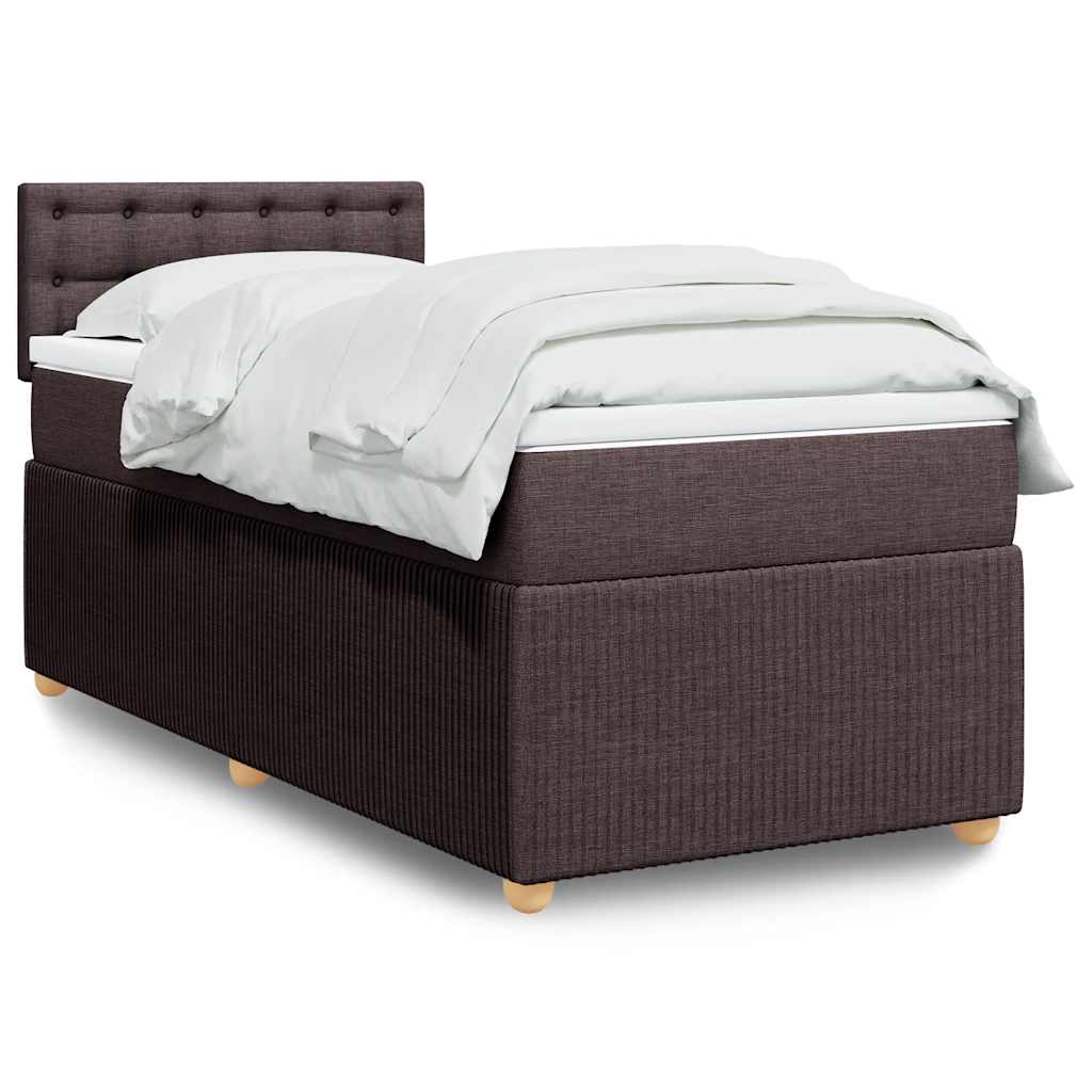 Giroletto a Molle con Materasso Marrone Scuro 100x200cm Tessuto | homemem39