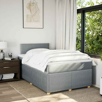 Giroletto a Molle con Materasso Grigio Chiaro 120x190cm Tessuto | homemem39