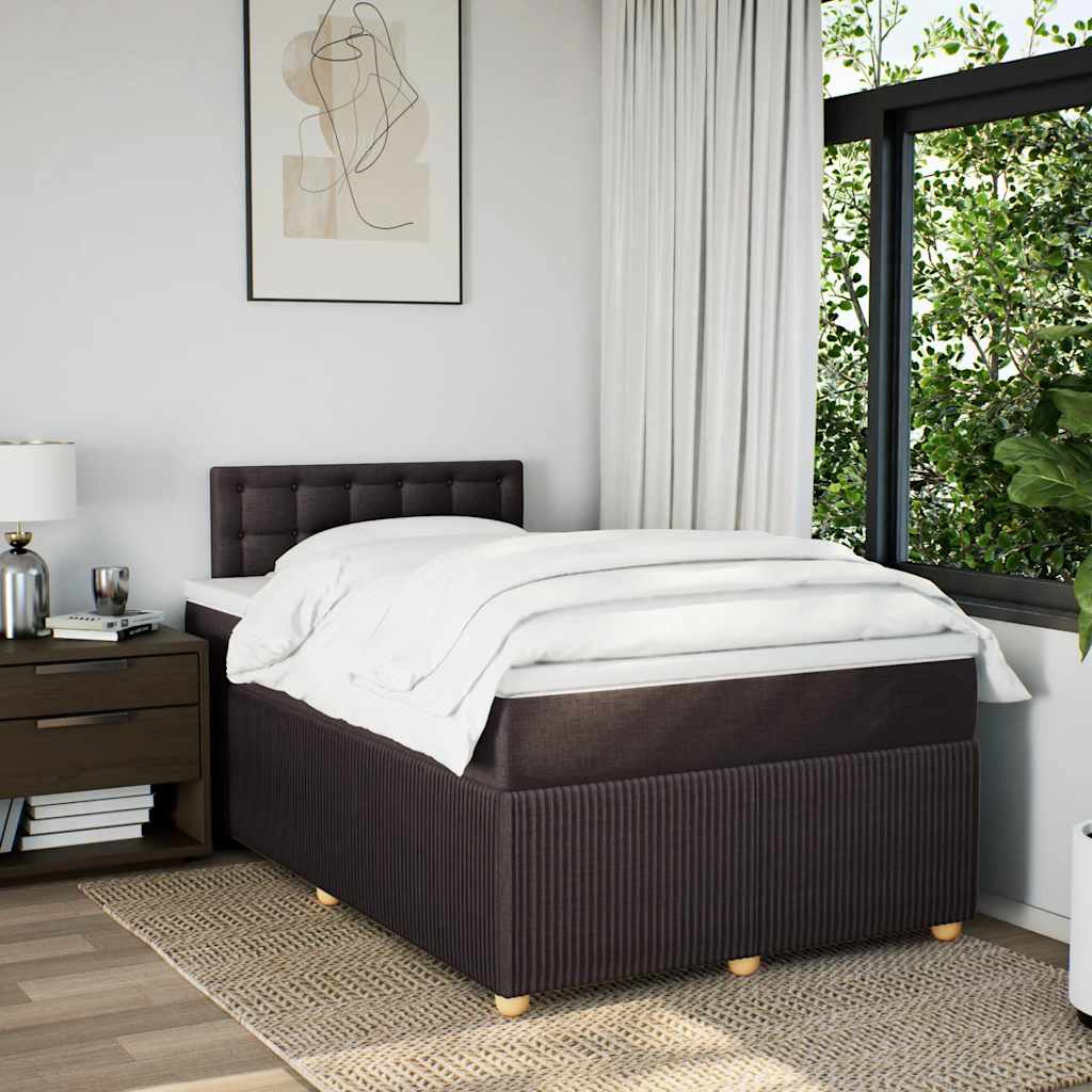 Giroletto a Molle con Materasso Marrone Scuro 120x190cm Tessuto | homemem39