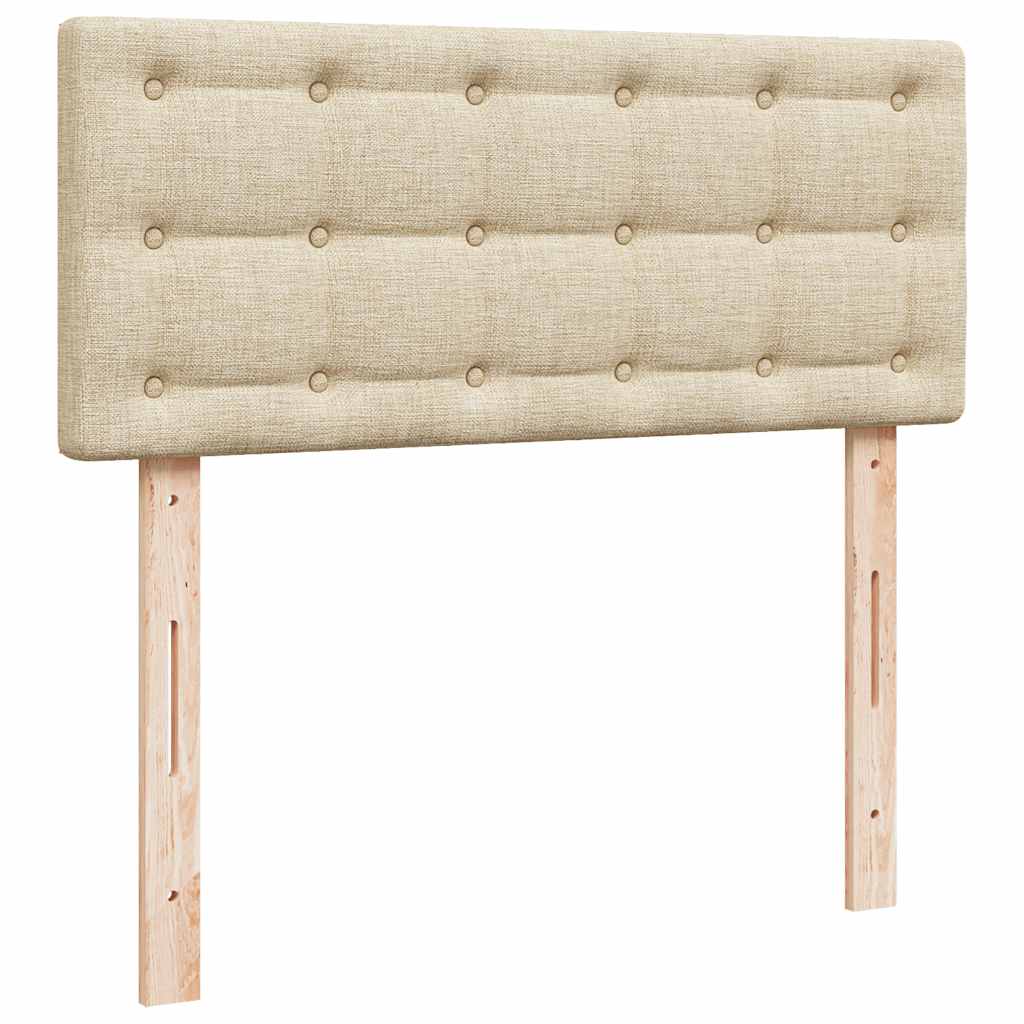 Giroletto a Molle con Materasso Crema 120x190 cm in Tessuto - homemem39