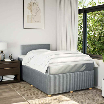 Giroletto a Molle con Materasso Grigio Chiaro 120x200cm Tessuto | homemem39
