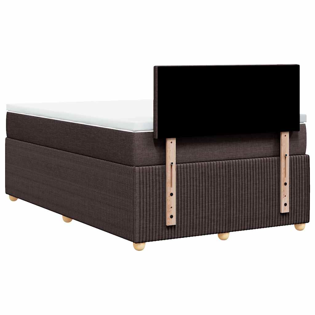 Giroletto a Molle con Materasso Marrone Scuro 120x200cm Tessuto | homemem39