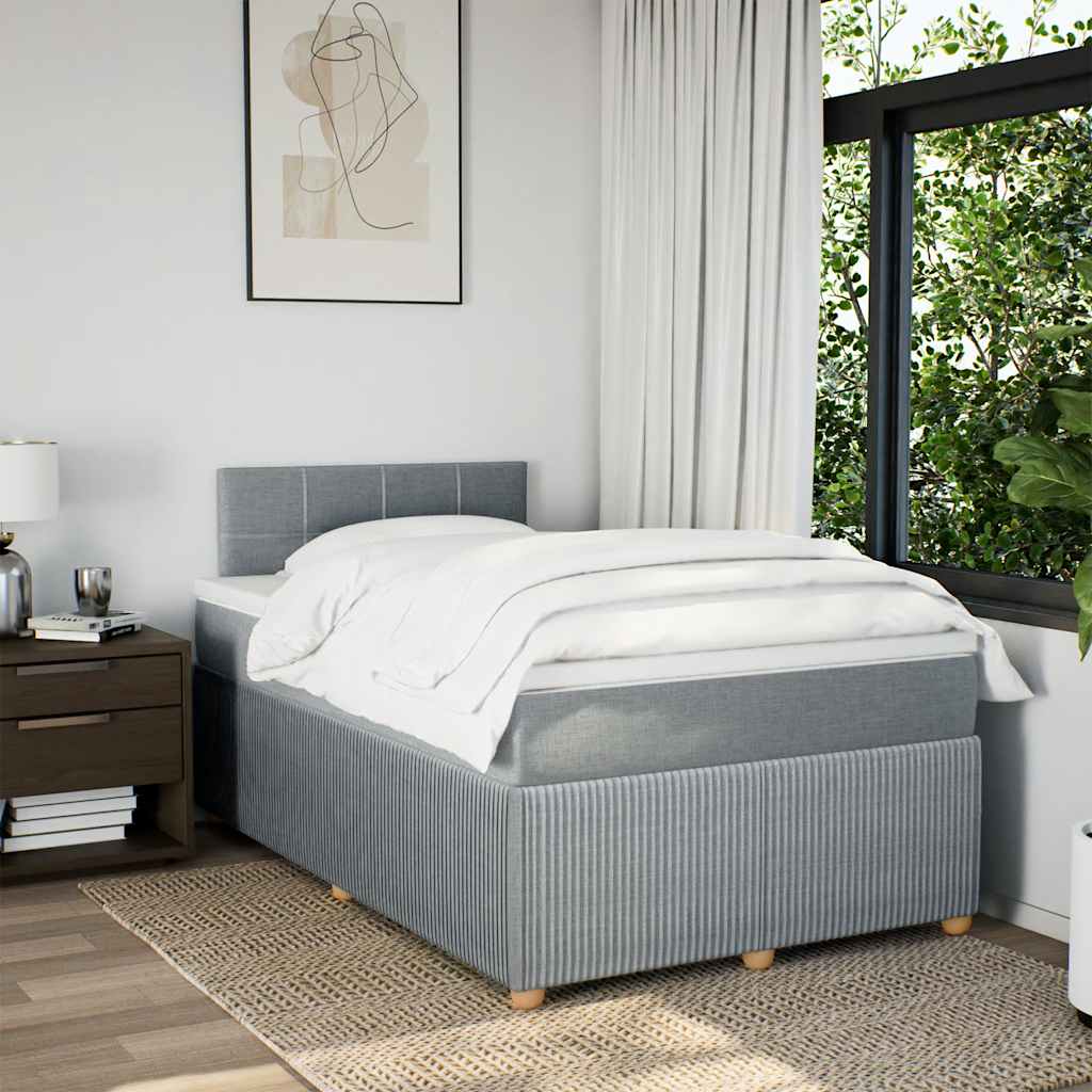 Giroletto a Molle con Materasso Grigio Chiaro 120x200cm Tessuto | homemem39