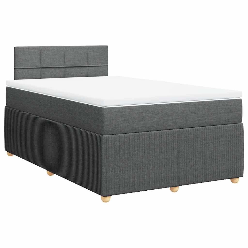 Giroletto a Molle con Materasso Grigio Scuro 120x200 cm Tessuto | homemem39