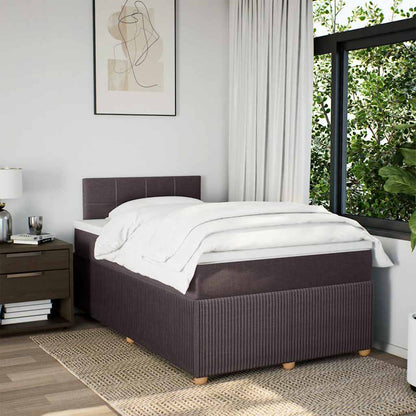 Giroletto a Molle con Materasso Marrone Scuro 120x200cm Tessuto | homemem39
