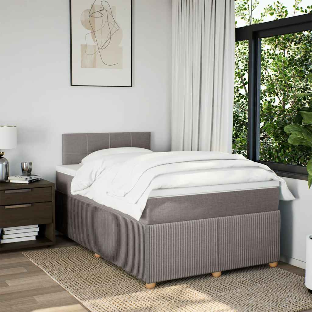 Giroletto a Molle con Materasso Tortora 120x200 cm in Tessuto | homemem39