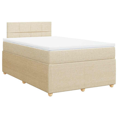 Giroletto a Molle con Materasso Crema 120x200 cm in Tessuto | homemem39